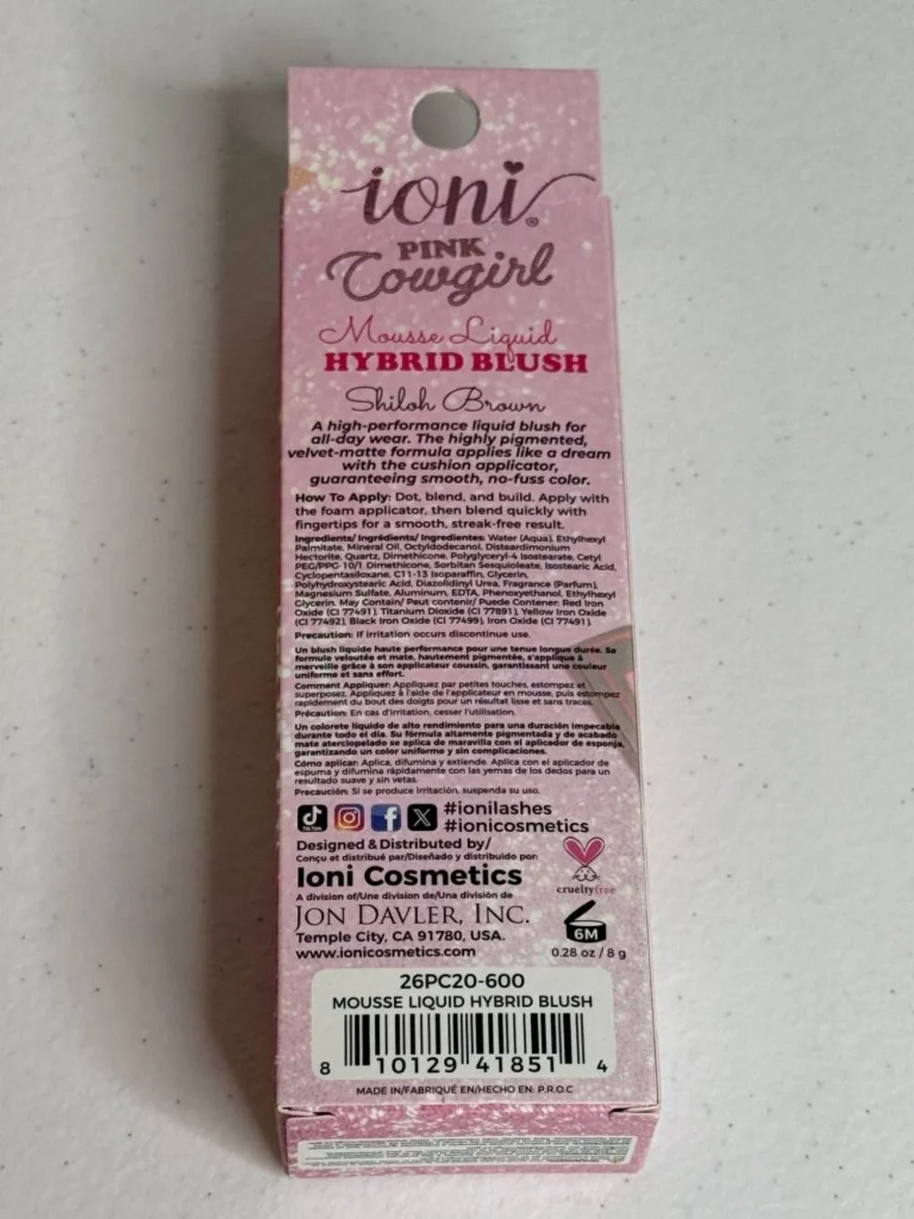 Ioni Pink Cowgirl Liquid Blush Shiloh Brown Mousse Hybrid